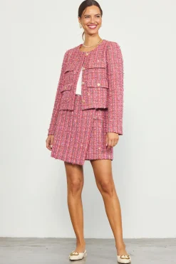 SKIES ARE BLUE Tweed Wrap Mini Skirt* Skirts