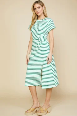SKIES ARE BLUE Twist Detail Knit Dress* Midi Dresses