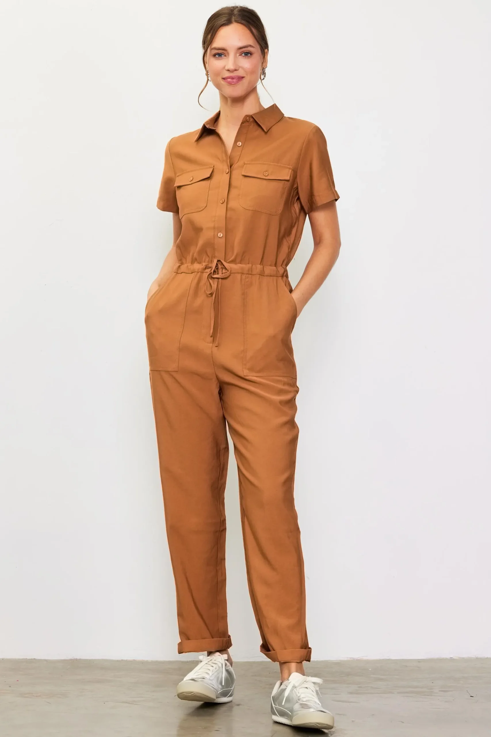 SKIES ARE BLUE Utility Short Sleeve Jumpsuit* Jumpsuits