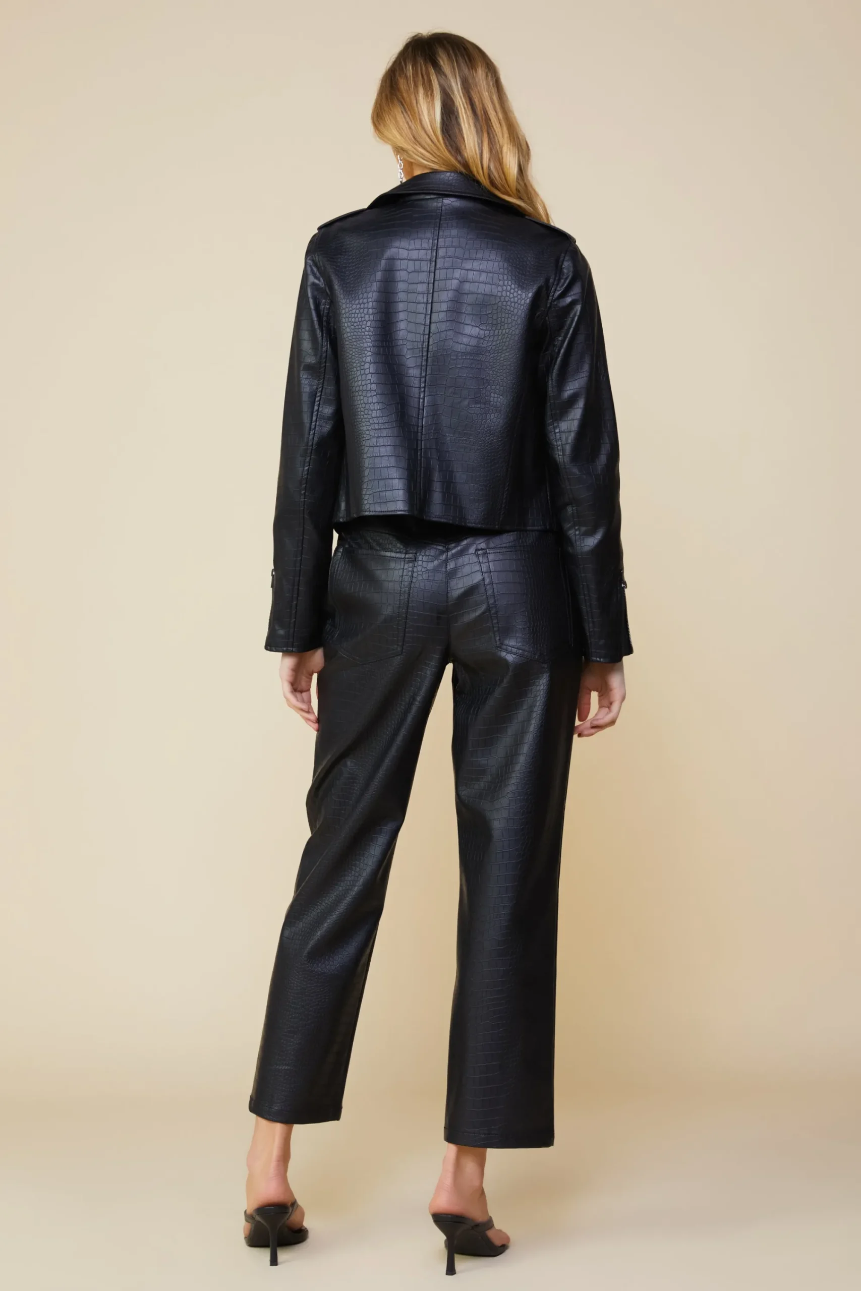 SKIES ARE BLUE Vegan Leather Biker Jacket* Outerwear
