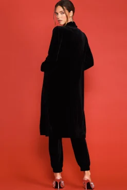 SKIES ARE BLUE Velvet Duster Coat* Outerwear