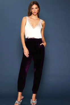 SKIES ARE BLUE Velvet Jogger Pants* Pants