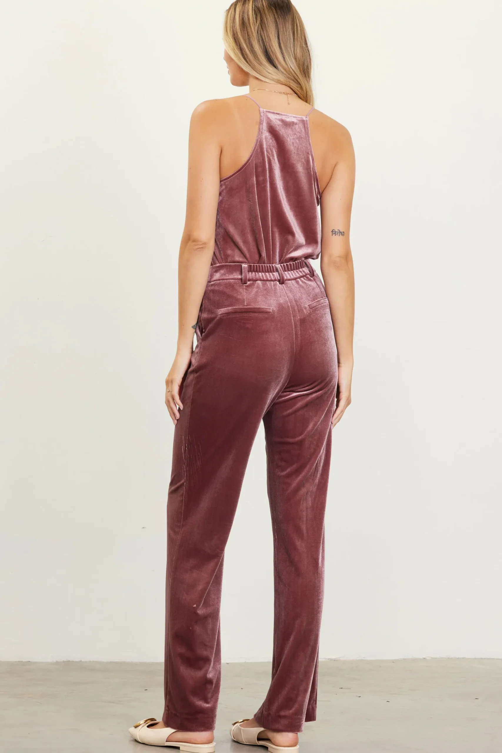 SKIES ARE BLUE Velvet Wide Leg Pants* Pants