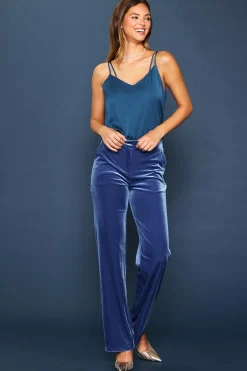 SKIES ARE BLUE Velvet Wide Leg Pants* Pants