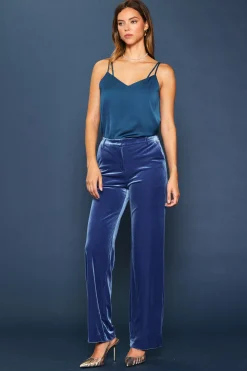 SKIES ARE BLUE Velvet Wide Leg Pants* Pants