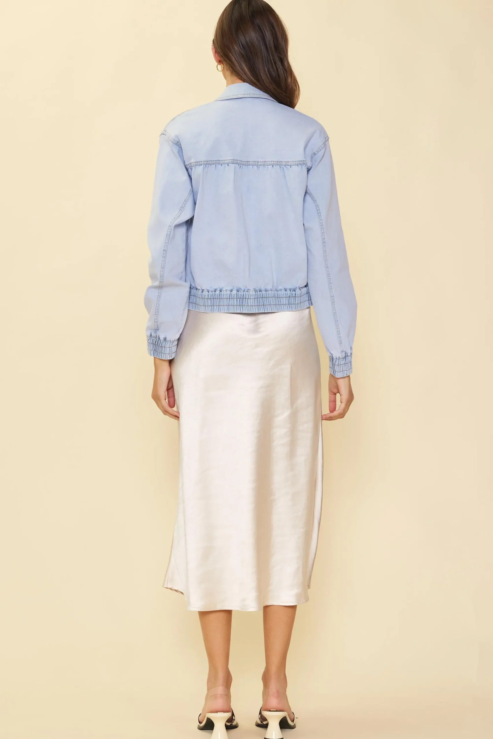 SKIES ARE BLUE Washed Denim Jacket* Outerwear
