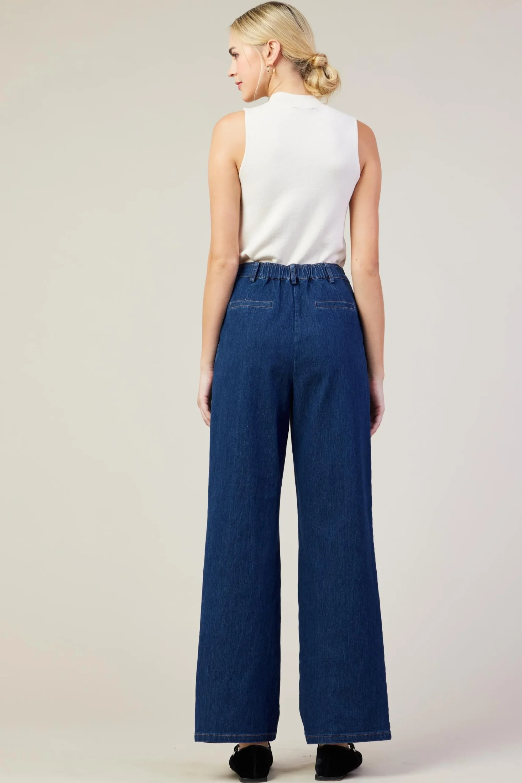 SKIES ARE BLUE Washed Denim Pants* Pants